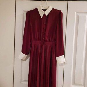 Zara pleated collar dress